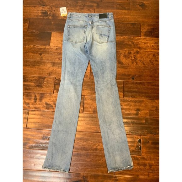 R13 Blue Light Wash Distressed Deacon Slate Denim Jeans, Size 29 - Picture 6 of 10